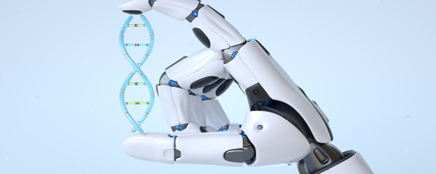 robot hand holding stem cells