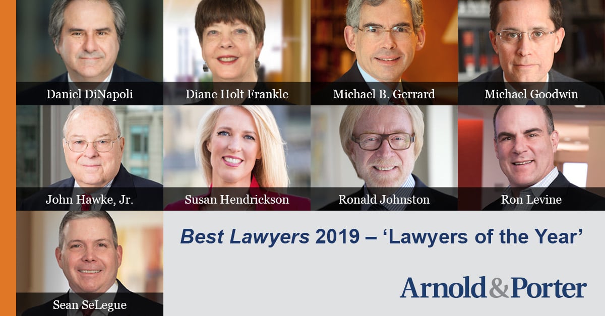 Best Lawyers 2019 Recognizes 103 Arnold & Porter Attorneys, Names Nine ...