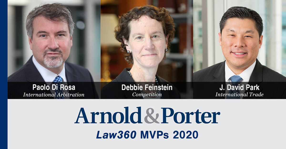 Law360 MVPs List Recognizes Arnold & Porter Attorneys In Competition ...